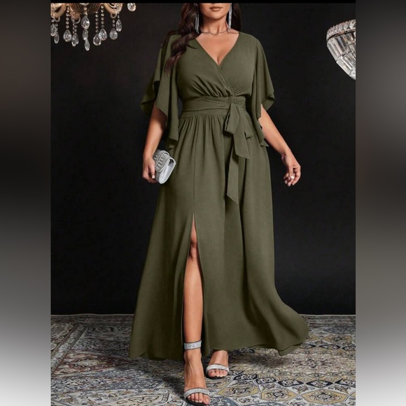Dresses Elegant Olive Green Maxi Dress Poshmark — free download